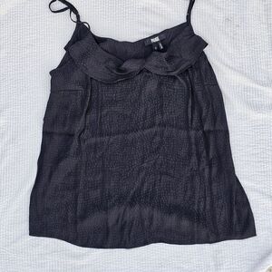PAIGE Women's Trixie Sleeveless Ruffle Neck Cami Top black size small